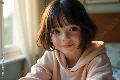 Teen Girl in Pastel Hoodie by Window Free Download Teen Girl in Pastel Hoodie by Window - GFXLoad