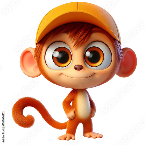 Cutout cartoon monkey , transparent background