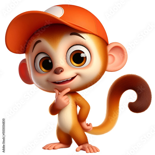 Cutout cartoon monkey , transparent background