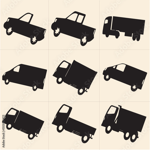 All kind of transportation vector Black and white set-24