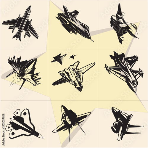 All kind of transportation vector Black and white set-37