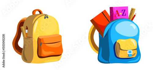 School backpacks set Colorful bags for primary school students