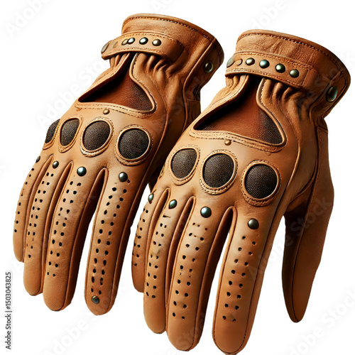 Leather golves on transparent background