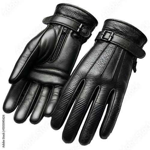Leather golves on transparent background