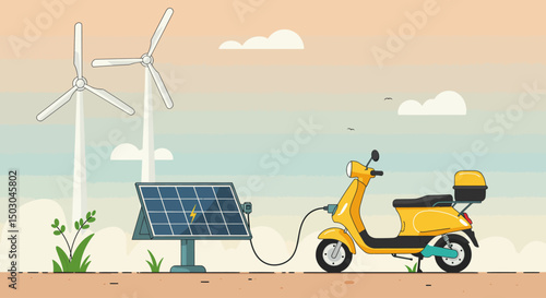 Renewable energy sources illustration