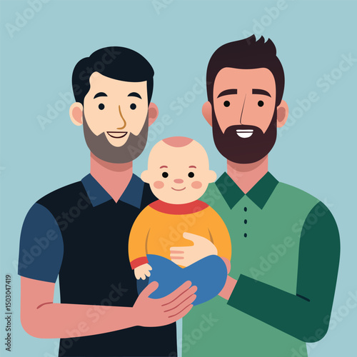 Father dressed as a superhero for Halloween vector illustration
