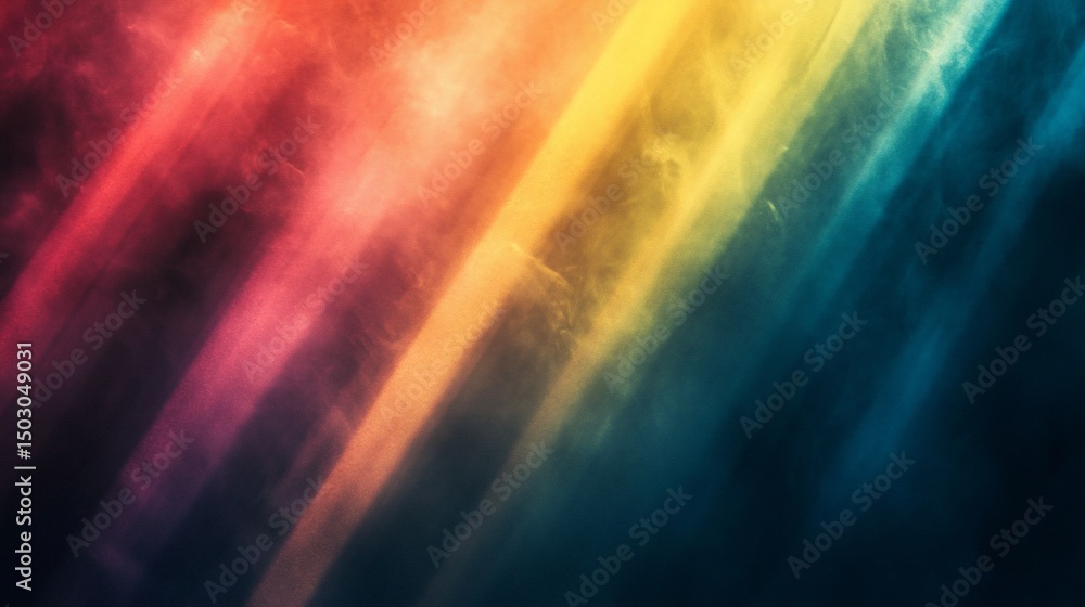 Fototapeta premium Abstract Chromatic Rays on Dark Canvas