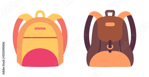School backpacks set Colorful bags for primary school students