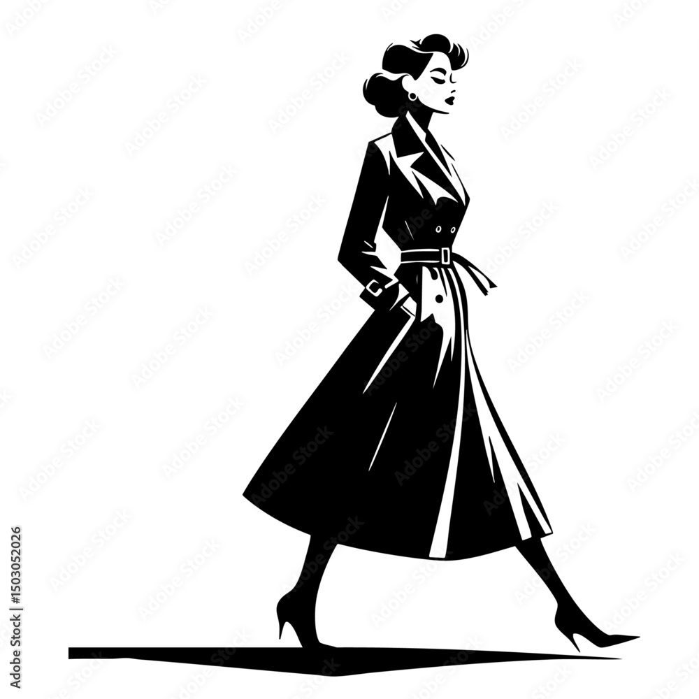 トレンチコートを着た女性 トレンチコートを着た女性