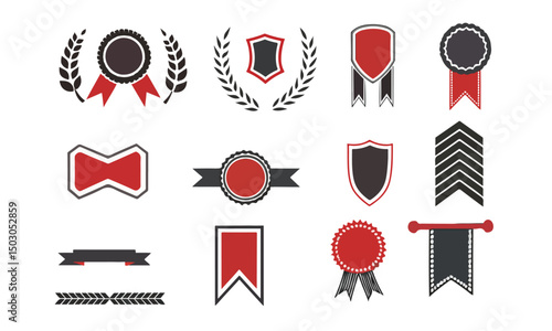 Premium and luxury golden retro badges and labels collection
