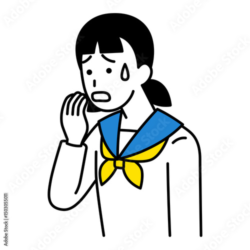 動揺している女子学生