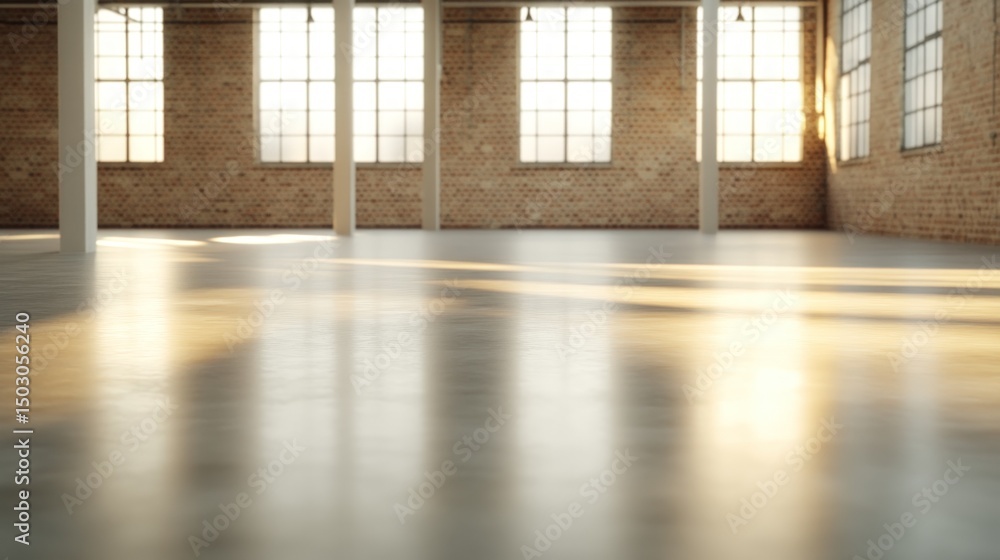 Obraz premium Bright empty room with sunlight streaming through windows