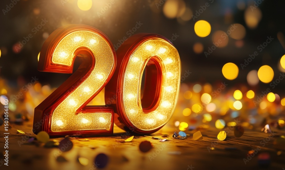 Obraz premium Bright and Festive Number Shapes for Celebratory Events or Parties