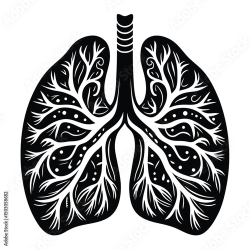 Human Lungs Anatomical Illustration
