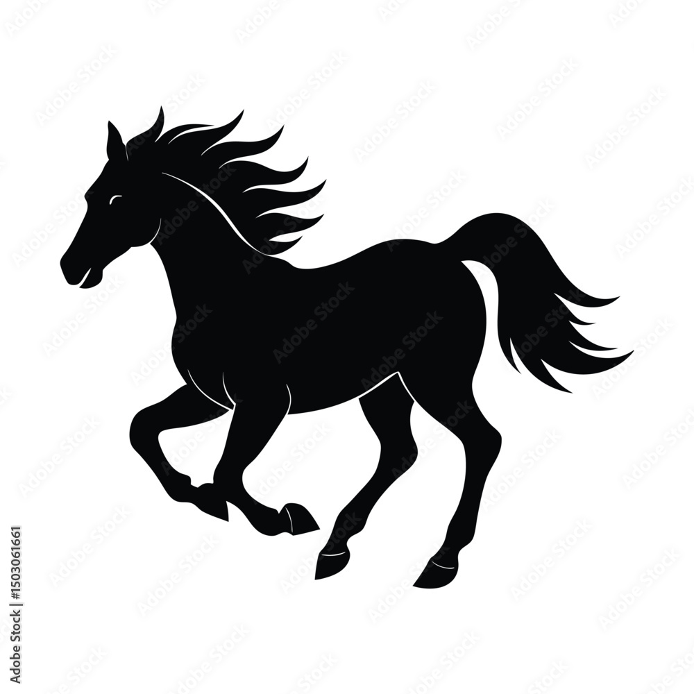 Obraz premium Running Horse Vector Silhouette