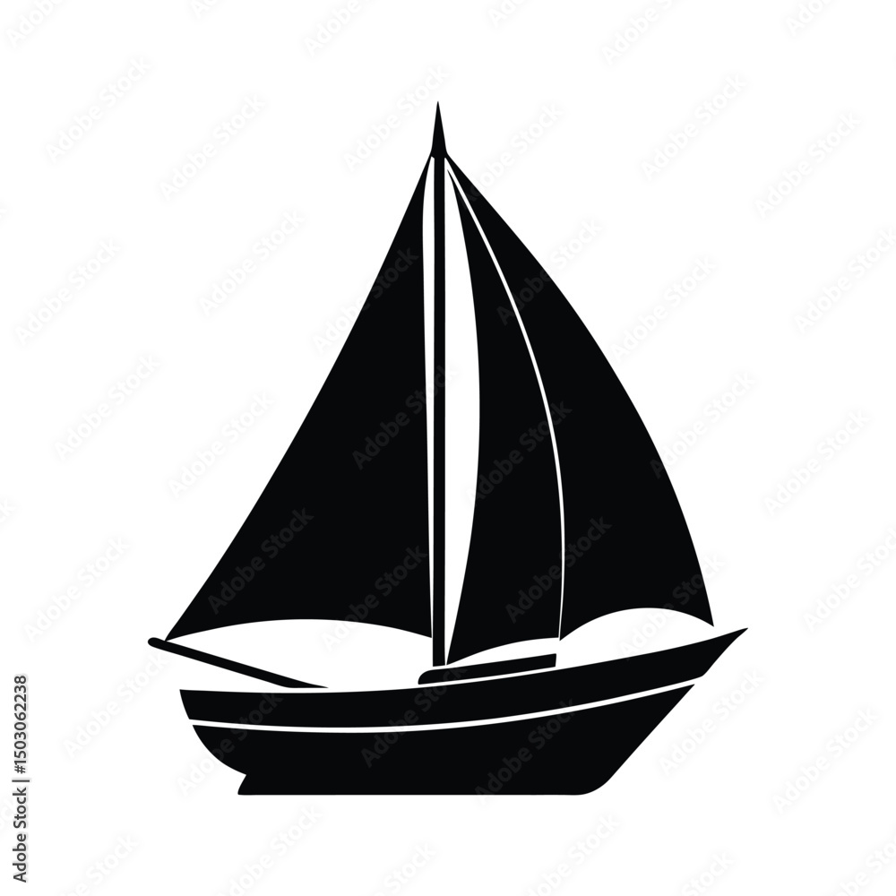Fototapeta premium Sailboat Vector Silhouette