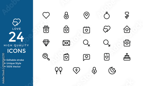 Love Icons – Solid Vector Set of Heart, Couple, Valentine, Romance & Dating Symbols