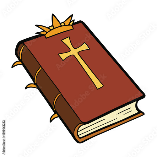 A Holy Bible rests beside a wooden cross and a crown of thorns, symbolizing faith, sacrifice, and the profound love of Christ in Christian belief.
