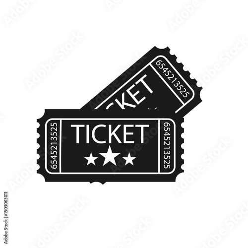 Movie Tickets ,Black ,Ticket for cinema,movie,circus,theater,film,festival,casino,club,music etc. Event admission, entrance pass set .Vector illustration