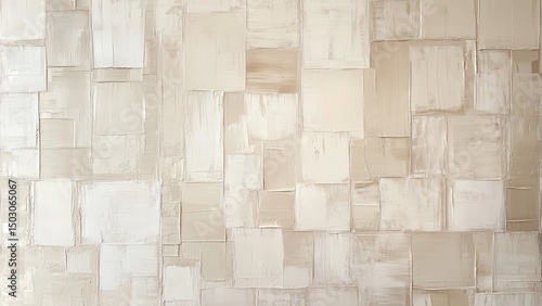 アイボリーの厚塗りテクスチャのスクエアパターン_2