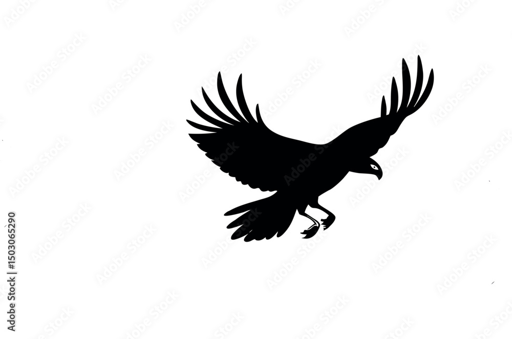 Flying Eagle Silhouette Vector Illustration. Flying Eagle Silhouette Vector Illustration.