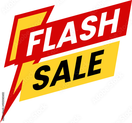 flash sale promotion banner  with icon flash
