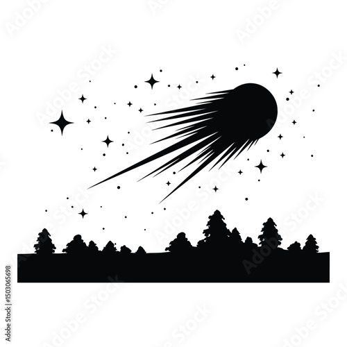 Meteor black color on isolated white background