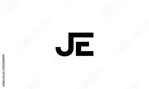 JE initial letters, monogram logo