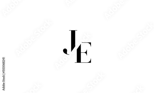 JE initial letters, monogram logo