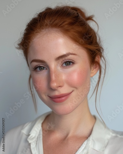 Candid close-up: woman with...