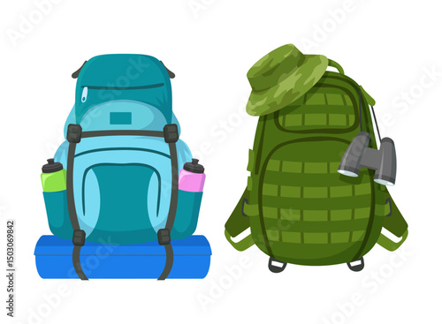 School backpacks set Colorful bags for primary school students