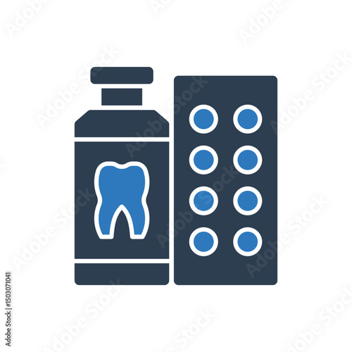 Tooth Pills Icon - Dental Pharmacy Icon