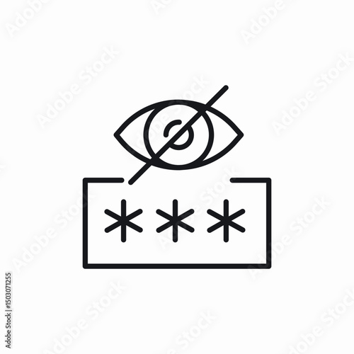 hidden password icon sign vector