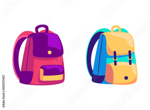 School backpacks set Colorful bags for primary school students