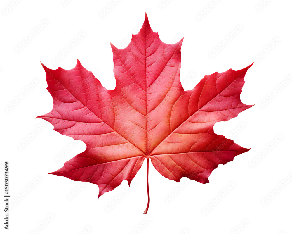 Naklejka premium red autumnal fall leaves illustration watercolor style on a transparent background