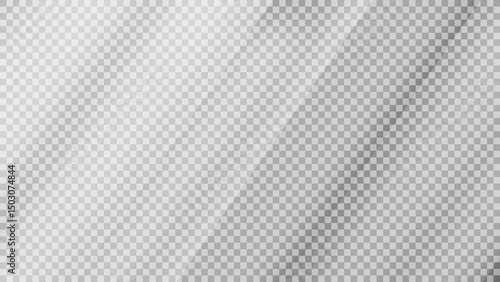 Glass plate on transparent background. Acrylic and glass texture with glares, light, and reflection. Realistic transparent glass window, mirror background. Vector
