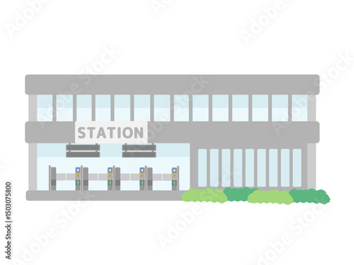 駅  建物  イラスト
