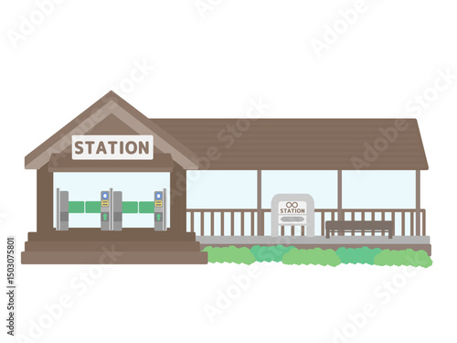 駅  建物  イラスト