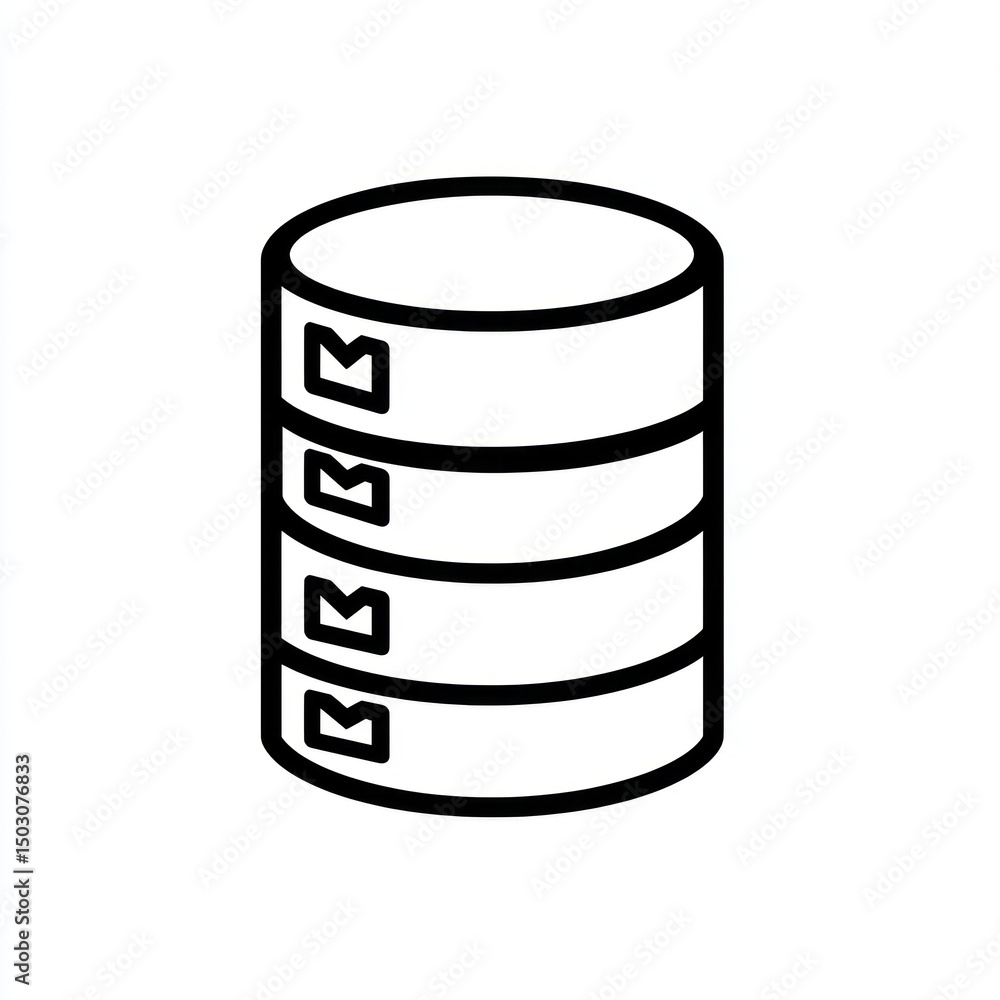 A simple illustration of a database server icon A simple illustration of a database server icon
