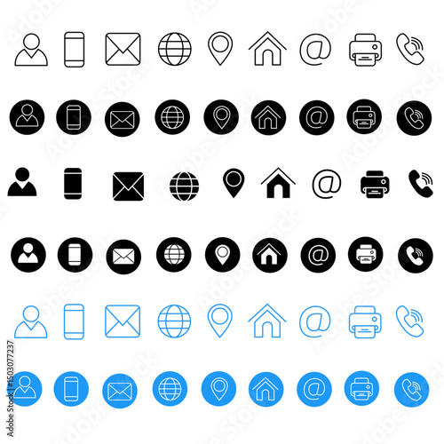Contact Icons Vector Art, Icons, and Graphics