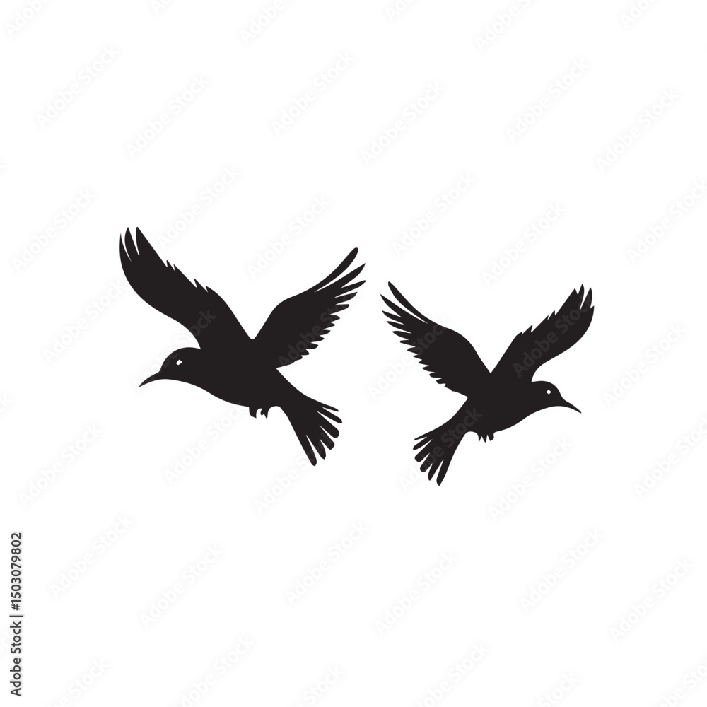 Fototapeta premium silhouette birds an vector icon design