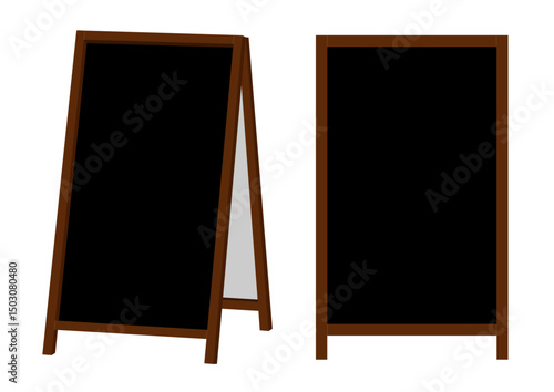 黒板のスタンド看板のイラストのセット
