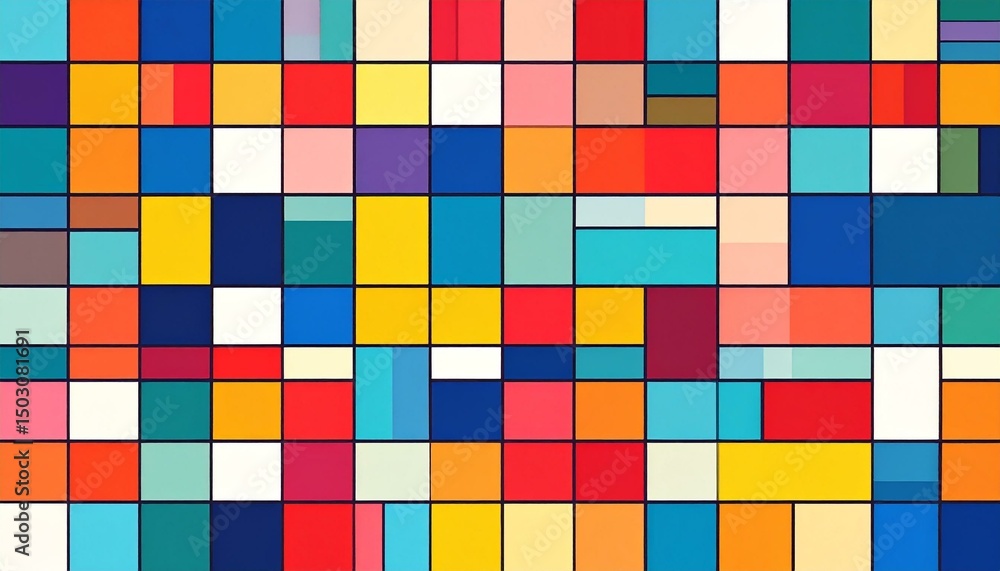 Abstract Colorful Geometric Grid Pattern Abstract Colorful Geometric Grid Pattern