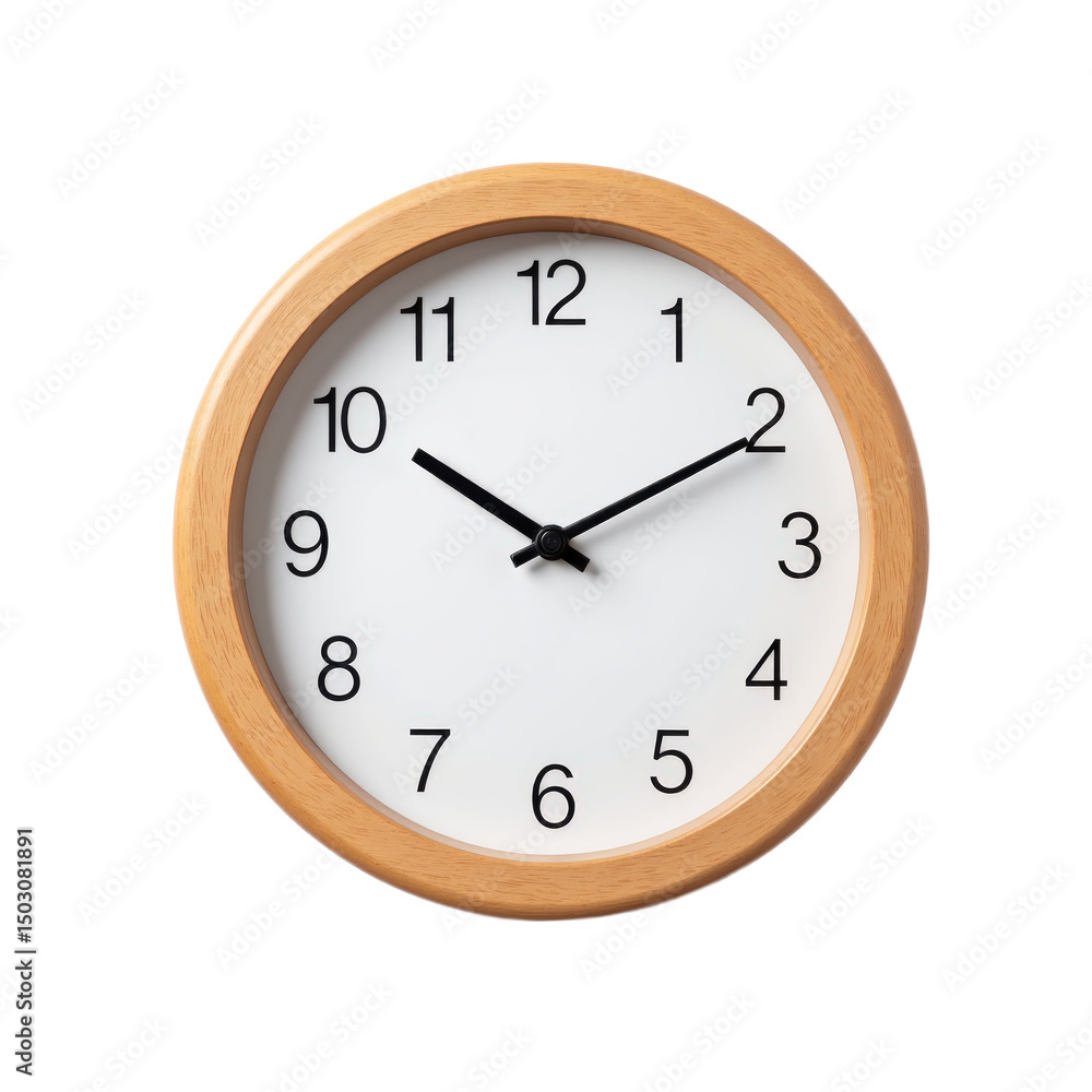 Simple modern wooden wall clock, perfect for any decor, high-quality design. seamless png with transparent background. Simple modern wooden wall clock, perfect for any decor, high-quality design. seamless png with transparent background.