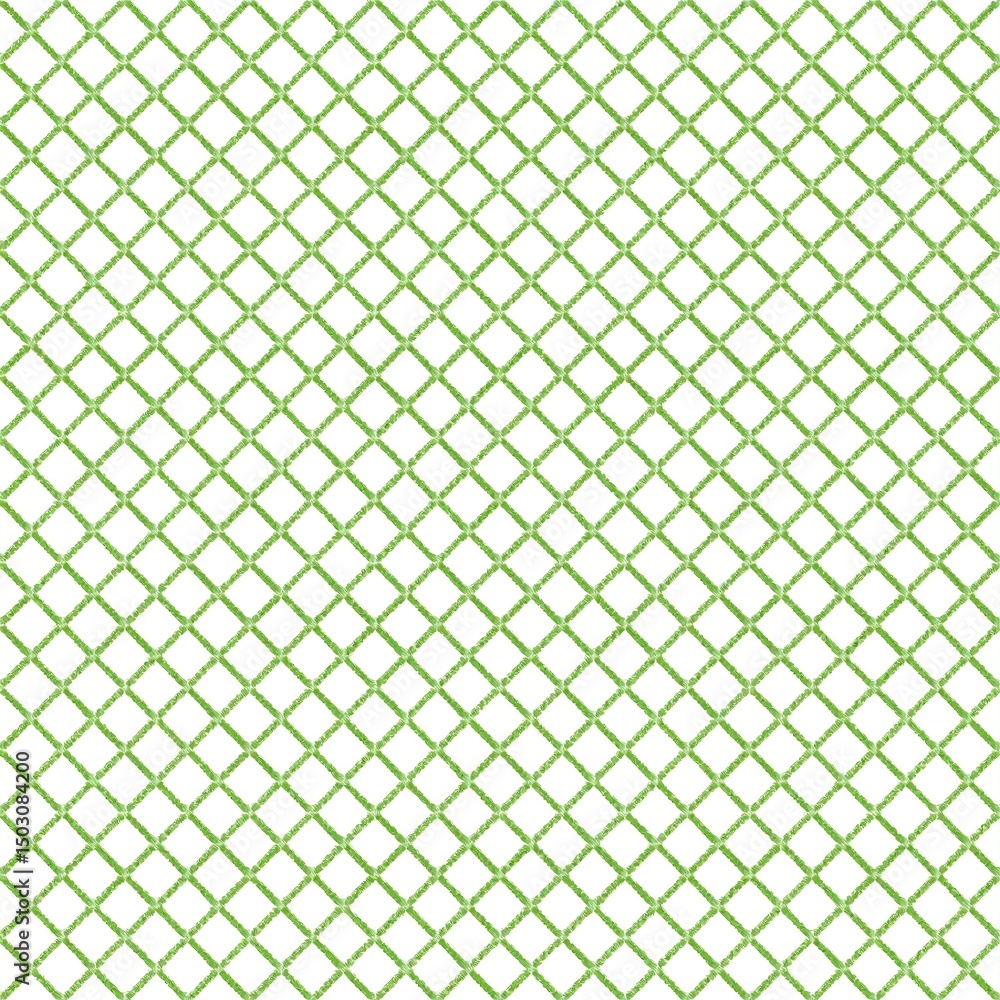 Fototapeta premium Seamless Green Grid Pattern on White Background for Background Designs or Textile Use