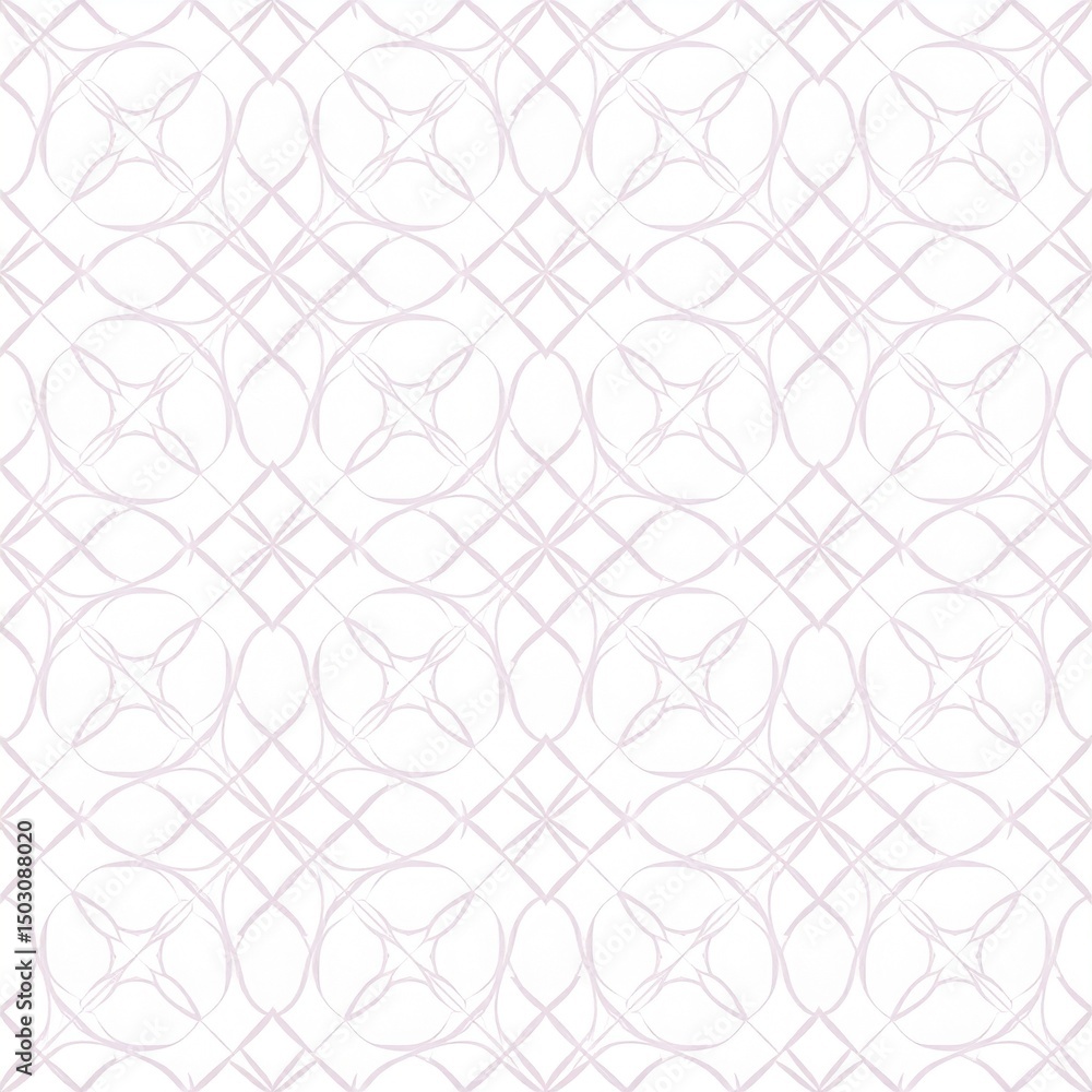 Naklejka premium Elegant Seamless Pattern with Soft Lines and Geometric Shapes in Light Pastel Tones for Modern Design Projects