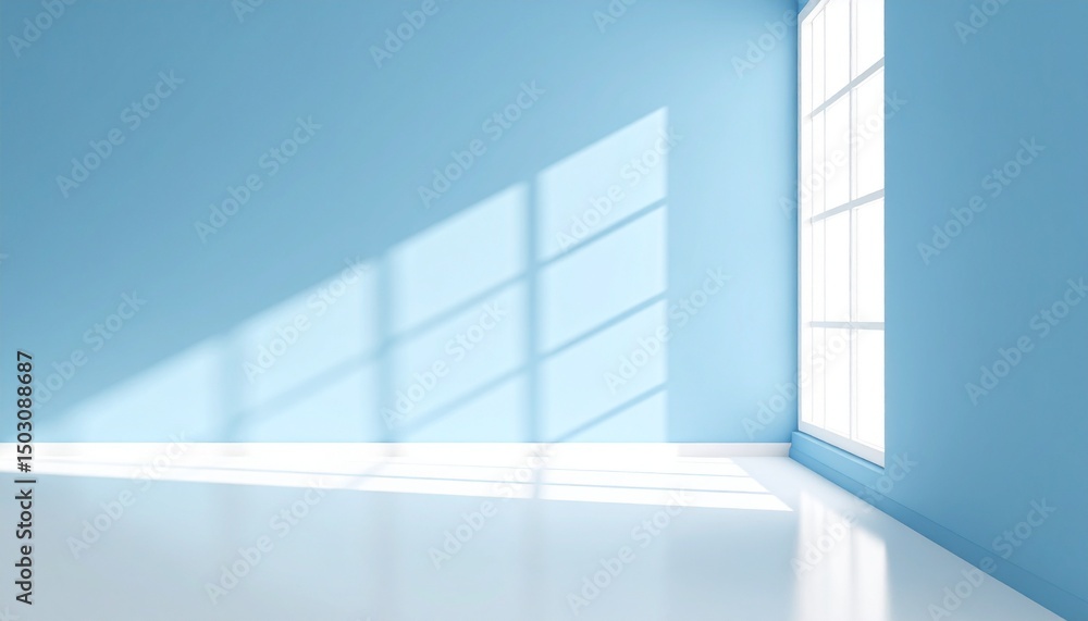 Fototapeta premium Minimalistic simple abstract light blue background for product presentation.