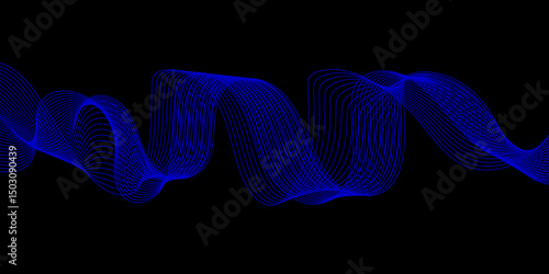 Modern multicolor gradient flowing wave lines. Parallel lines of vibrant color. Stylized line art background. curving and wavy gradient lines against a black background.	