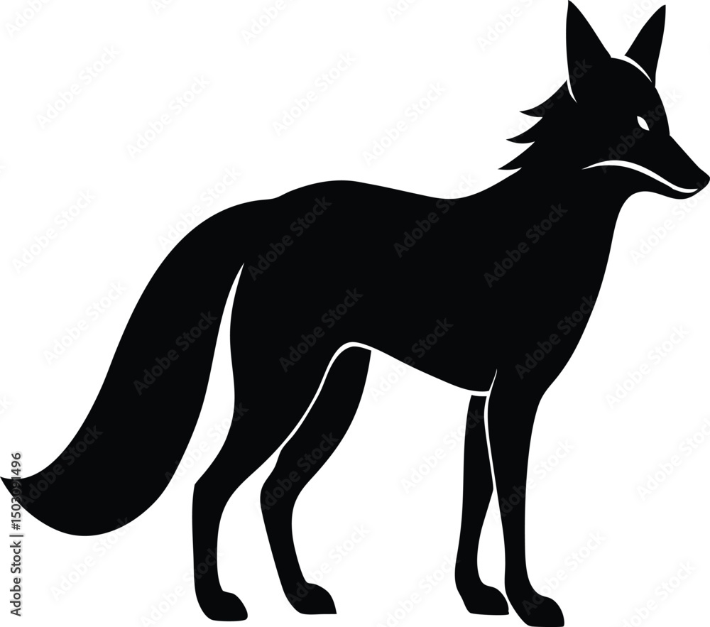 Fototapeta premium a-fox-silhutte-vector-art-illustration-on-white-ba.eps