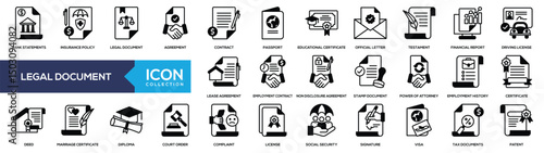 Legal Document Mixed Icon Collection